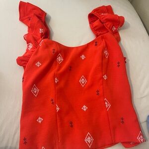 Sofia by Sofia Vergara Scarlet Blouse with Ivory Patterns